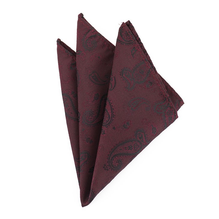 Burgundy Paisley Pocket Square